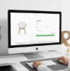 Computer screen displaying a product page for a chair named Zeus on an online furniture store